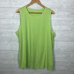 CJ Banks Women's Scoop Neck Tank Top Light Green 100% Cotton Casual Size 2X